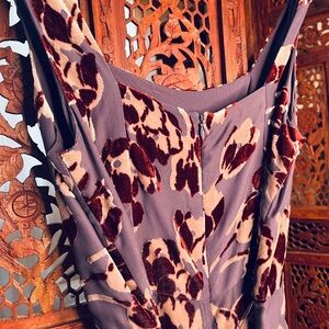Moulinette Soeurs by Anthropologie purple velvet jumpsuit